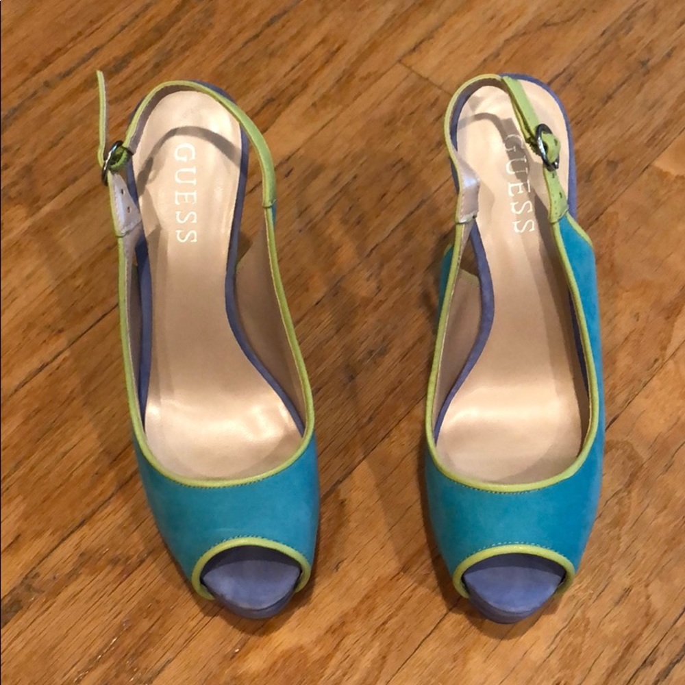Guess suede slingback heels